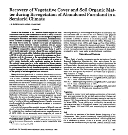 Recovery of Vegetative ter during Revegetation Semiarid Climate