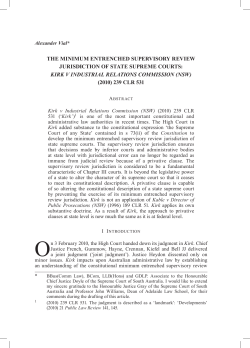 the minimum entrenched supervisory review jurisdiction of