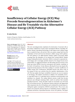 Insufficiency of Cellular Energy (ICE)