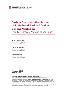 Carbon Sequestration in the U.S. National Parks: A Value Beyond