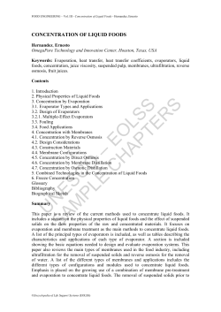 Concentration of Liquid Foods