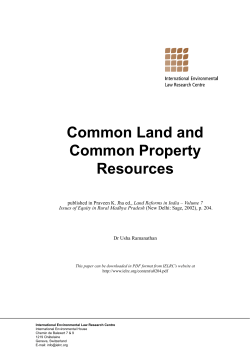 Common Land and Common Property Resources