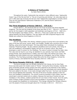 A History of TaeKwonDoаа The Three Kingdoms of Korea (300 B.C.