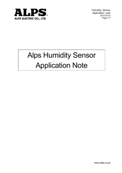Alps Humidity Sensor Application Note