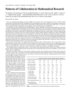 Patterns of Collaboration in Mathematical Research