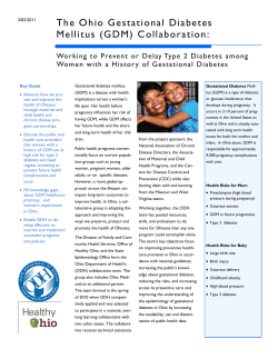 The Ohio Gestational Diabetes Mellitus (GDM