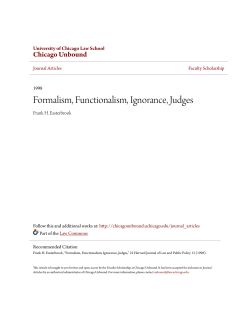Formalism, Functionalism, Ignorance, Judges