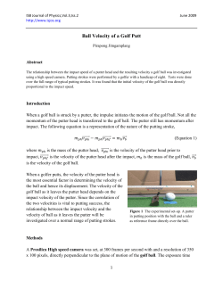 Ball Velocity of a Golf Putt