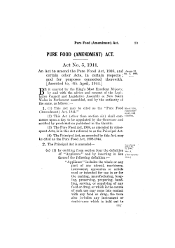 pure food (amendment) act.