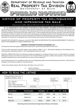 2010 Real Property Tax Delinquency List