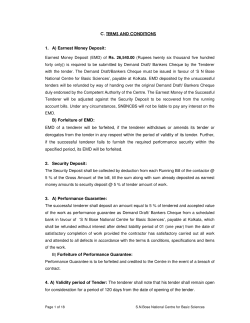 C. TERMS AND CONDITIONS 1. A) Earnest Money Deposit: B