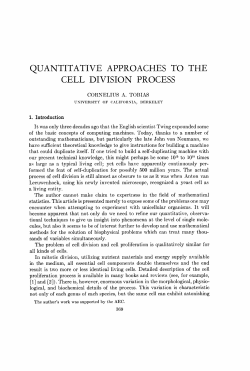 quantitative approaches to the cell division process