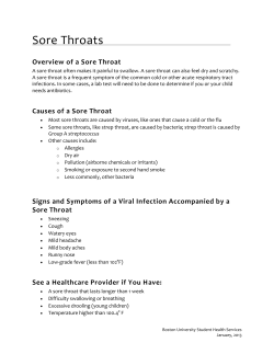 Sore Throats - Boston University