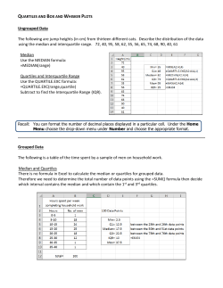 Calculating the Median and IQR Creating a Box and Whisker