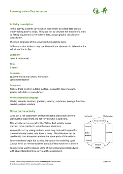 Runaway train – Teacher notes Activity description Notes on the