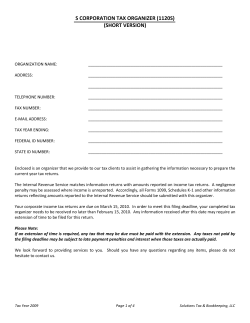 s corporation tax organizer (1120s) (short version)