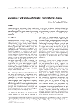 Ethnoecology and Tokelauan fishing lore from Atafu Atoll, Tokelau