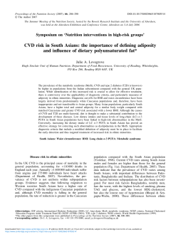 CVD risk in South Asians: the importance of defining adiposity and