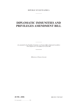 diplomatic immunities and privileges amendment bill