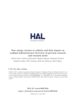 New energy carriers in vehicles and their impact on confined