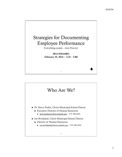 Documenting Employee Performance