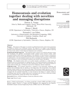 Homeostasis and evolution together dealing with novelties and