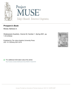 Prospero`s Book - CLAS Users