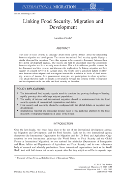 Linking Food Security, Migration and Development