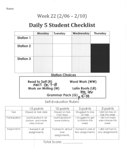 Daily 5 Student Checklist