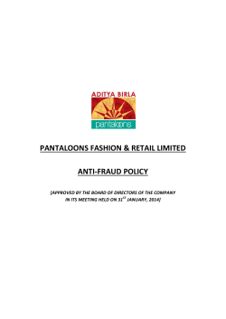 Anti &ndash; Fraud Policy