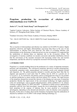 Propylene production by co-reaction of ethylene and chloromethane