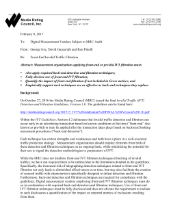 Front-End Filtration - Media Rating Council