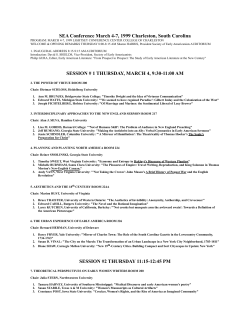 Program - Society of Early Americanists