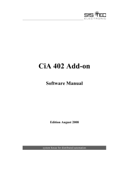 CiA 402 Add-on - SYS TEC electronic GmbH