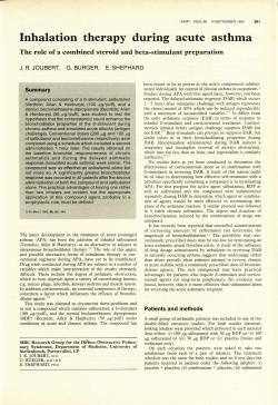 Inhalation therapy during acute asthma