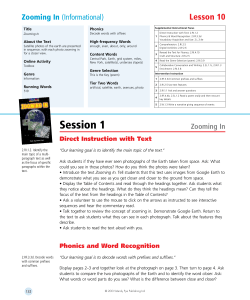 Session 1 - Sunshine Reading Club