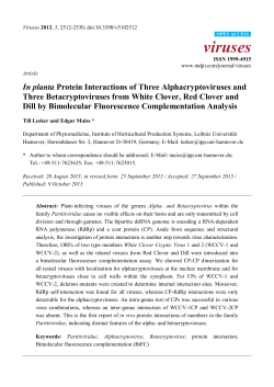 In planta Protein Interactions of Three Alphacryptoviruses and Three
