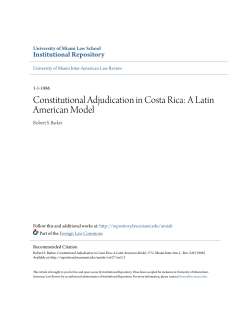 Constitutional Adjudication in Costa Rica: A Latin American Model