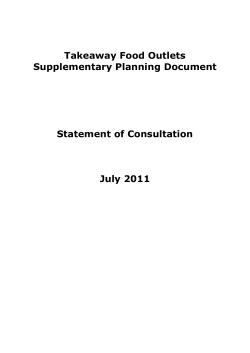 Takeaway Food Outlets Supplementary Planning Document