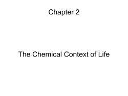 Chapter 2 The Chemical Context of Life