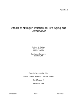 Effects of Nitrogen Inflation on Tire Aging and Performance
