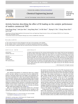 Activity function describing the effect of Pd loading on the catalytic
