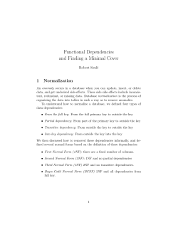 Functional Dependencies and Finding a Minimal Cover