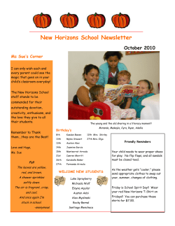 October 2010 - San Antonio Preschool, LP : New Horizons School