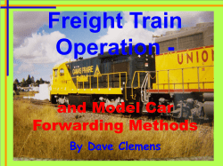 and Model Car Forwarding Methods - PCR-nmra