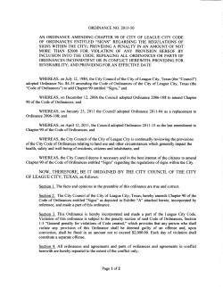 Ch 90 signs - City of League City