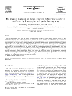 The effect of migration on metapopulation stability is qualitatively