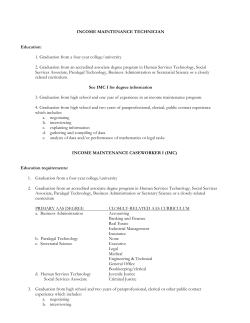 Income Maintenance Classifications