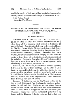 further notes and observations on the birds of hatley, stanstead