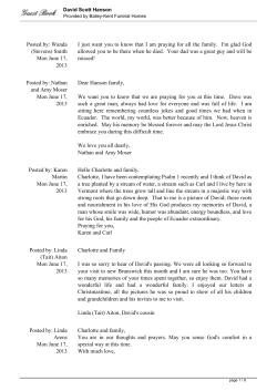 David Scott Hanson Guest Book - Bailey